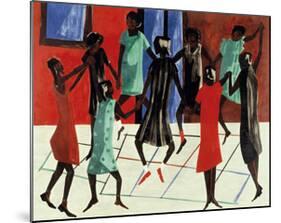 Children at Play, 1947-Jacob Lawrence-Mounted Giclee Print