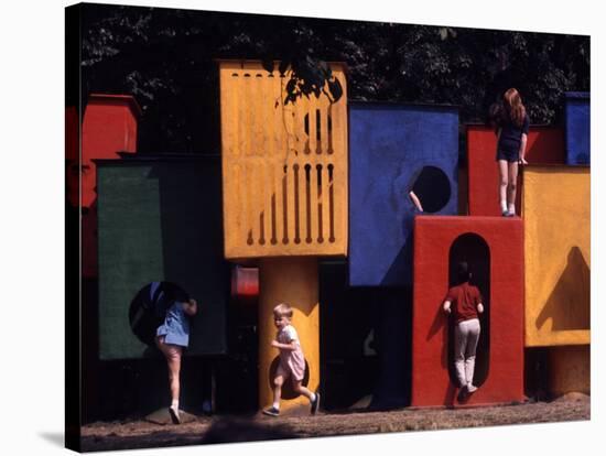 Children at Play in New York City Playgrounds-John Zimmerman-Stretched Canvas