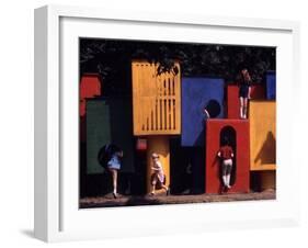 Children at Play in New York City Playgrounds-John Zimmerman-Framed Photographic Print