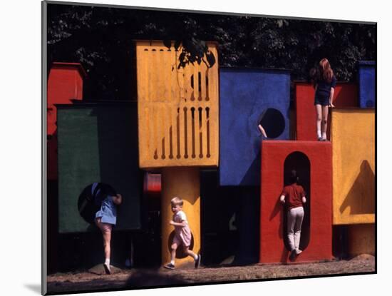 Children at Play in New York City Playgrounds-John Zimmerman-Mounted Photographic Print