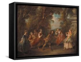 Children at Play in the Open-Nicolas Lancret-Framed Stretched Canvas