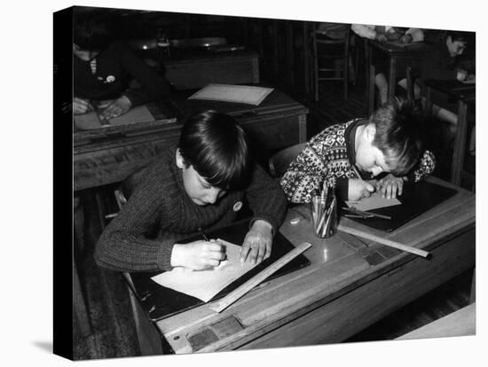 Children at School Desks-null-Stretched Canvas