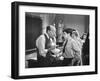 Children at School Standing in Line for Inoculation-null-Framed Photo