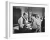 Children at School Standing in Line for Inoculation-null-Framed Photo