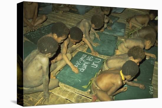 Children at School, Tari, Papua New Guinea-Carol Jopp-Stretched Canvas