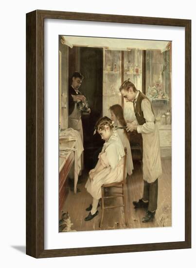 Children at the Hairdresser's-null-Framed Giclee Print