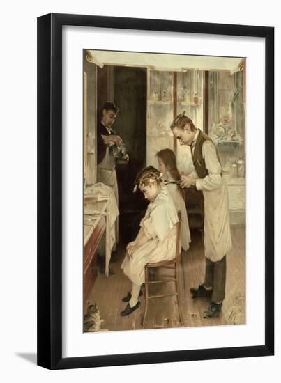 Children at the Hairdresser's-null-Framed Giclee Print