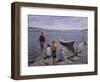 Children at the quay-Harald Oscar Sohlberg-Framed Giclee Print