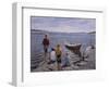 Children at the quay-Harald Oscar Sohlberg-Framed Giclee Print