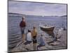 Children at the quay-Harald Oscar Sohlberg-Mounted Giclee Print