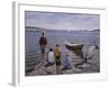 Children at the quay-Harald Oscar Sohlberg-Framed Giclee Print