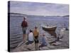 Children at the quay-Harald Oscar Sohlberg-Stretched Canvas