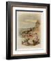 Children at the Seaside, Fishing in a Pool on the Beach-null-Framed Art Print