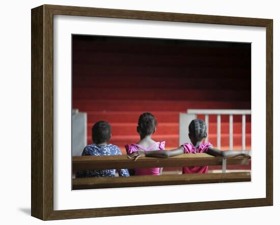 Children Attend a Rehearsal for Holy Week Performances In Soweto, South Africa-null-Framed Photographic Print