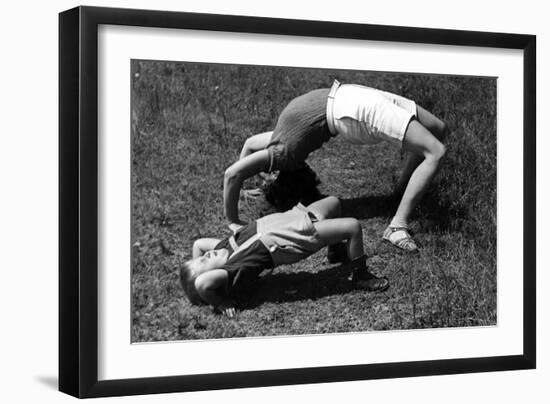 Children Being 'Crabs'-null-Framed Art Print