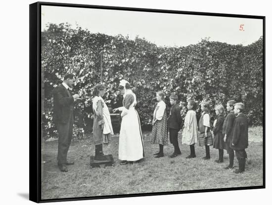 Children Being Weighed in the Garden, Montpelier House Open Air School, London, 1908-null-Framed Stretched Canvas