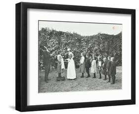 Children Being Weighed in the Garden, Montpelier House Open Air School, London, 1908-null-Framed Photographic Print