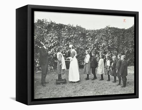 Children Being Weighed in the Garden, Montpelier House Open Air School, London, 1908-null-Framed Stretched Canvas