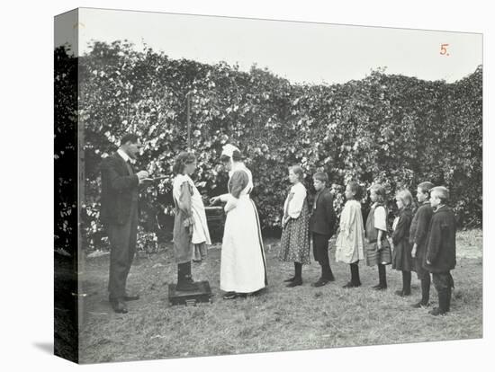 Children Being Weighed in the Garden, Montpelier House Open Air School, London, 1908-null-Stretched Canvas