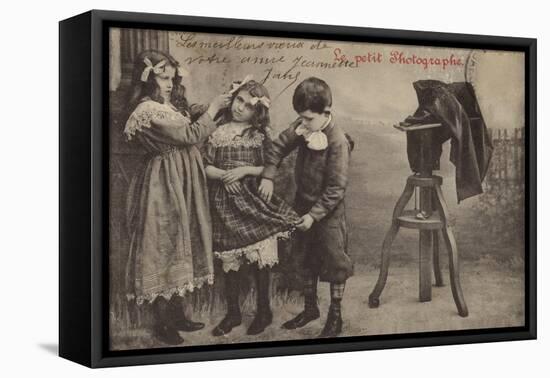 Children Beside a Camera-null-Framed Stretched Canvas