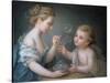 Children Blowing Bubbles-Jean-Etienne Liotard-Stretched Canvas