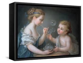 Children Blowing Bubbles-Jean-Etienne Liotard-Framed Stretched Canvas