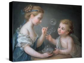 Children Blowing Bubbles-Jean-Etienne Liotard-Stretched Canvas