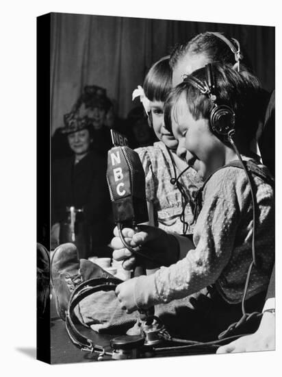 Children Broadcasting WWII-Robert Hunt-Stretched Canvas