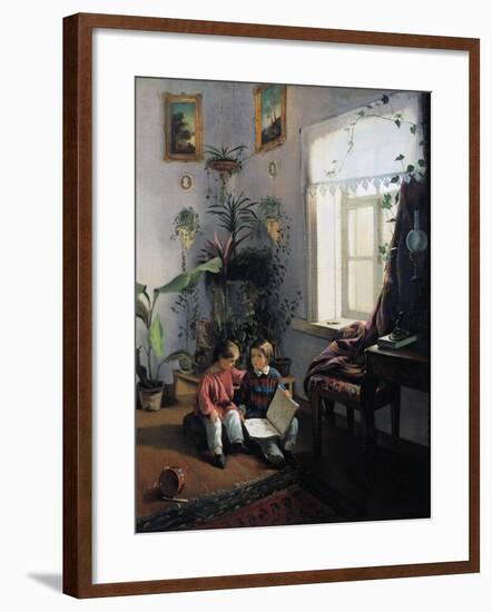 Children Browsing Picture Book, 1854-Ivan Fomich Khrutsky-Framed Giclee Print