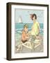 Children Building Sand Castle-null-Framed Art Print