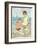 Children Building Sand Castle-null-Framed Art Print