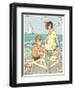 Children Building Sand Castle-null-Framed Art Print