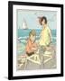 Children Building Sand Castle-null-Framed Art Print