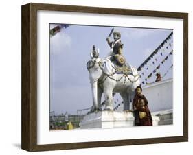 Children by Chorten, Nepal-Michael Brown-Framed Photographic Print