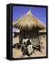 Children by Straw Huts, South Africa-Ryan Ross-Framed Stretched Canvas