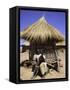 Children by Straw Huts, South Africa-Ryan Ross-Framed Stretched Canvas