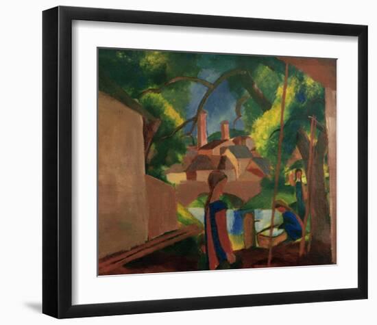 Children by the Fountain-Auguste Macke-Framed Giclee Print