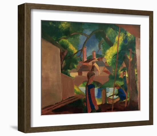 Children by the Fountain-Auguste Macke-Framed Giclee Print