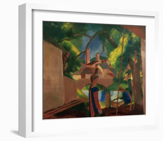 Children by the Fountain-Auguste Macke-Framed Giclee Print