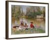 Children by the Lake - Makovsky, Konstantin Yegorovich (1839-1915) Constantin Makovski - Oil on Can-Konstantin Egorovich Makovsky-Framed Giclee Print