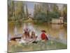 Children by the Lake - Makovsky, Konstantin Yegorovich (1839-1915) Constantin Makovski - Oil on Can-Konstantin Egorovich Makovsky-Mounted Giclee Print
