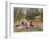 Children by the Lake-Konstantin Yegorovich Makovsky-Framed Giclee Print