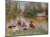 Children by the Lake-Konstantin Yegorovich Makovsky-Mounted Giclee Print