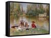 Children by the Lake-Konstantin Yegorovich Makovsky-Framed Stretched Canvas