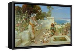 Children by the Mediterranean-William Stephen Coleman-Framed Stretched Canvas