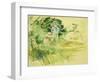 Children by the Side of a Lake-Berthe Morisot-Framed Giclee Print