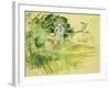 Children by the Side of a Lake-Berthe Morisot-Framed Giclee Print