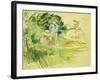 Children by the Side of a Lake-Berthe Morisot-Framed Giclee Print