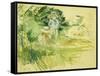 Children by the Side of a Lake-Berthe Morisot-Framed Stretched Canvas