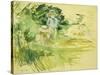 Children by the Side of a Lake-Berthe Morisot-Stretched Canvas